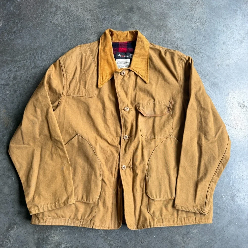 Vintage RedHead Canvas Barn Chore Coat Mens XL Field Jacket Flannel Lined USA